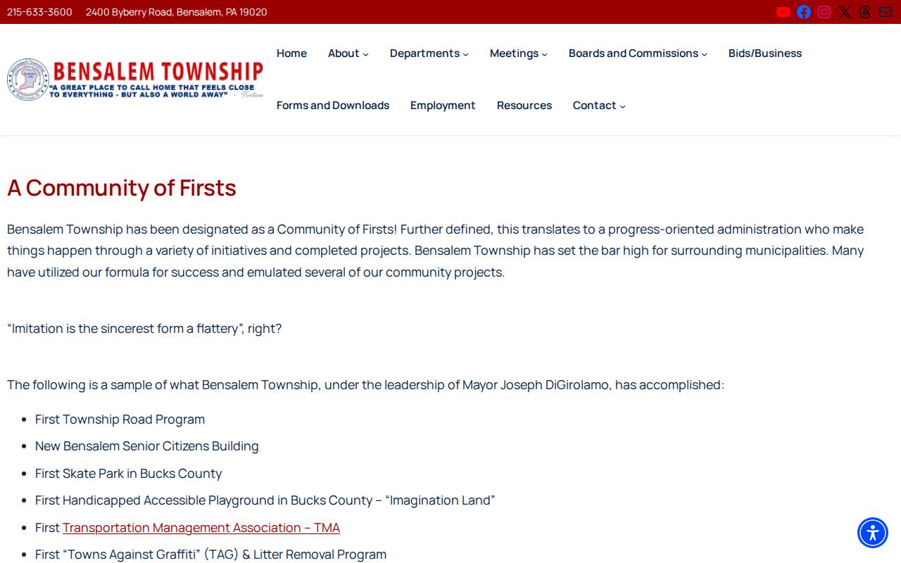 Bensalem Township criminal records and Town Watch reporting