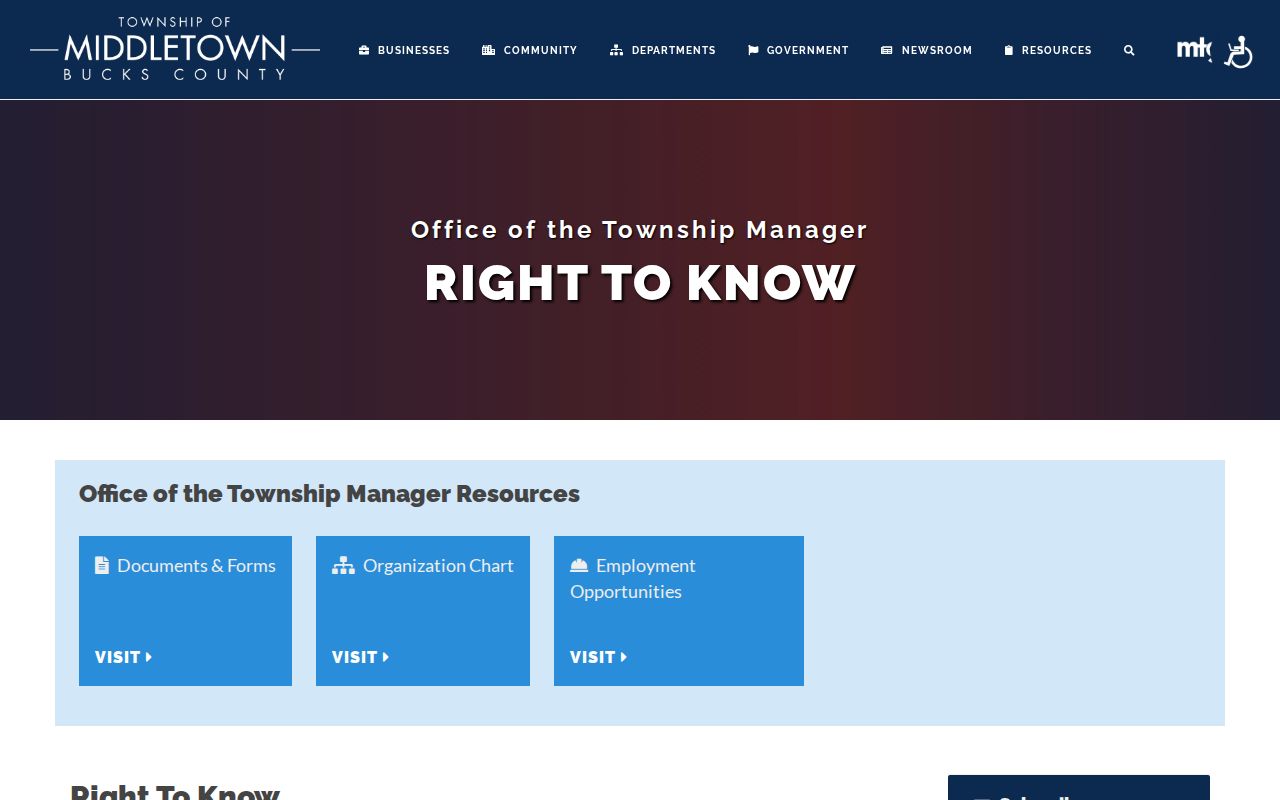 Middletown Township criminal records and open-records workflow