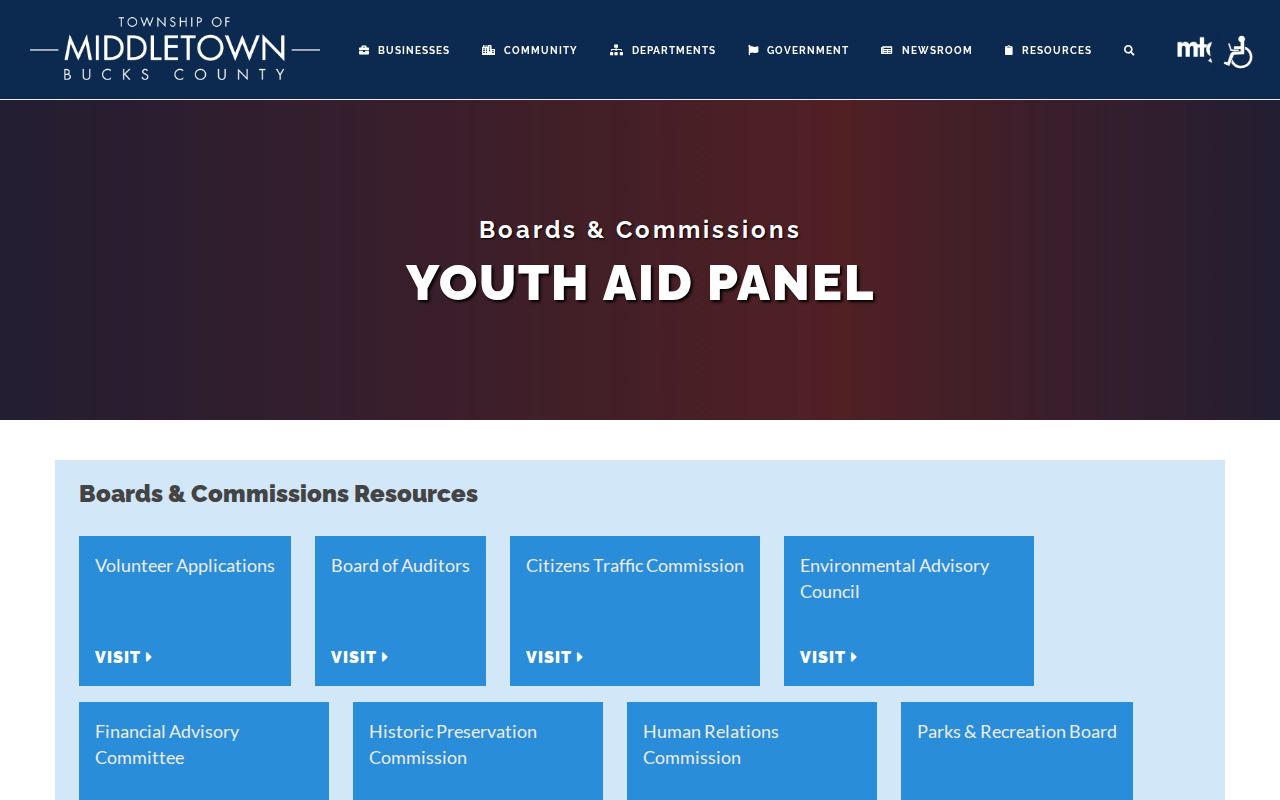 Middletown Township criminal history and Youth Aid Panel records